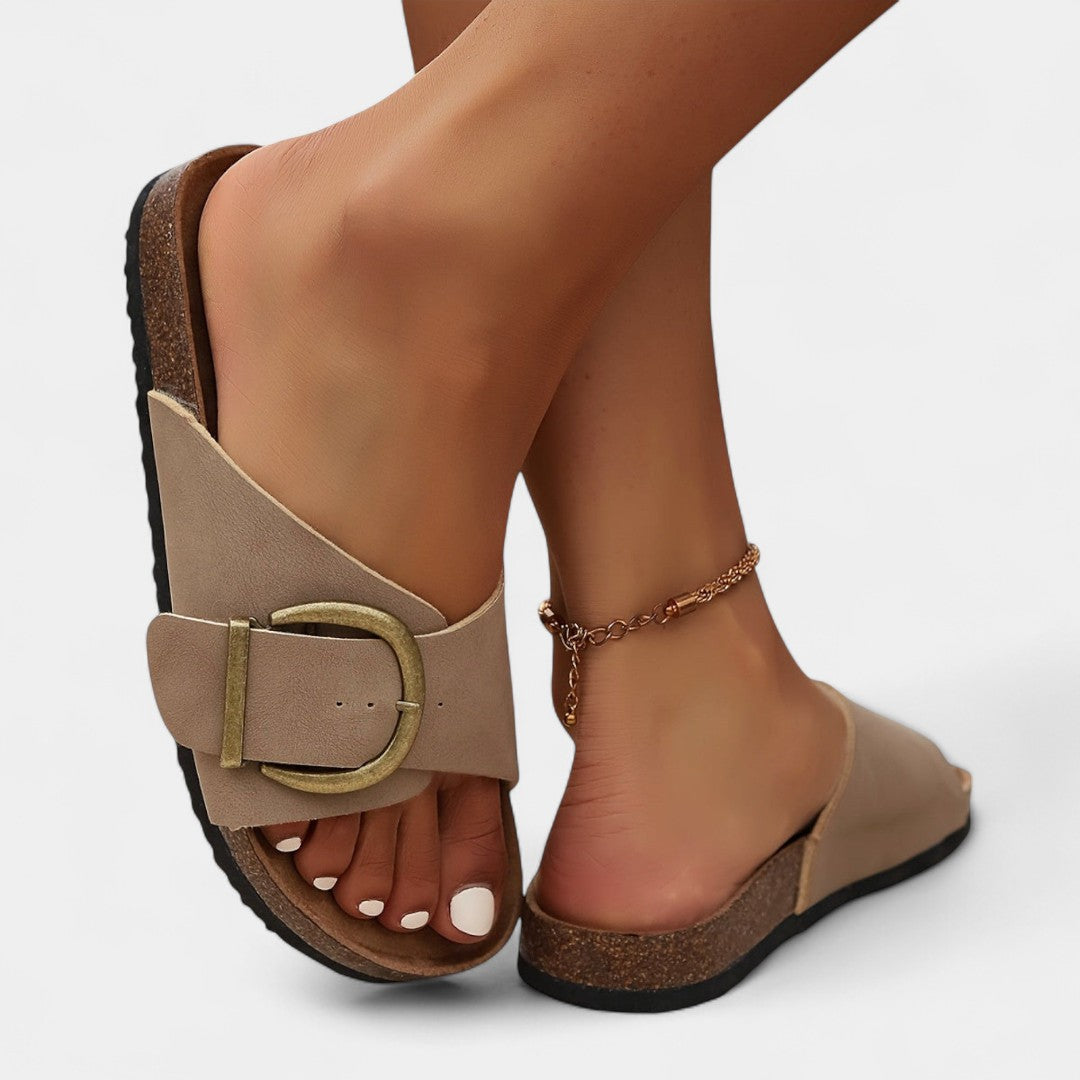 Lukia - Pantofi de vară stilați din plută cu catarame