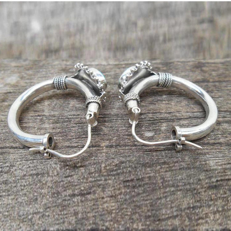 Cercei eleganți din argint sterling cu turcoaz