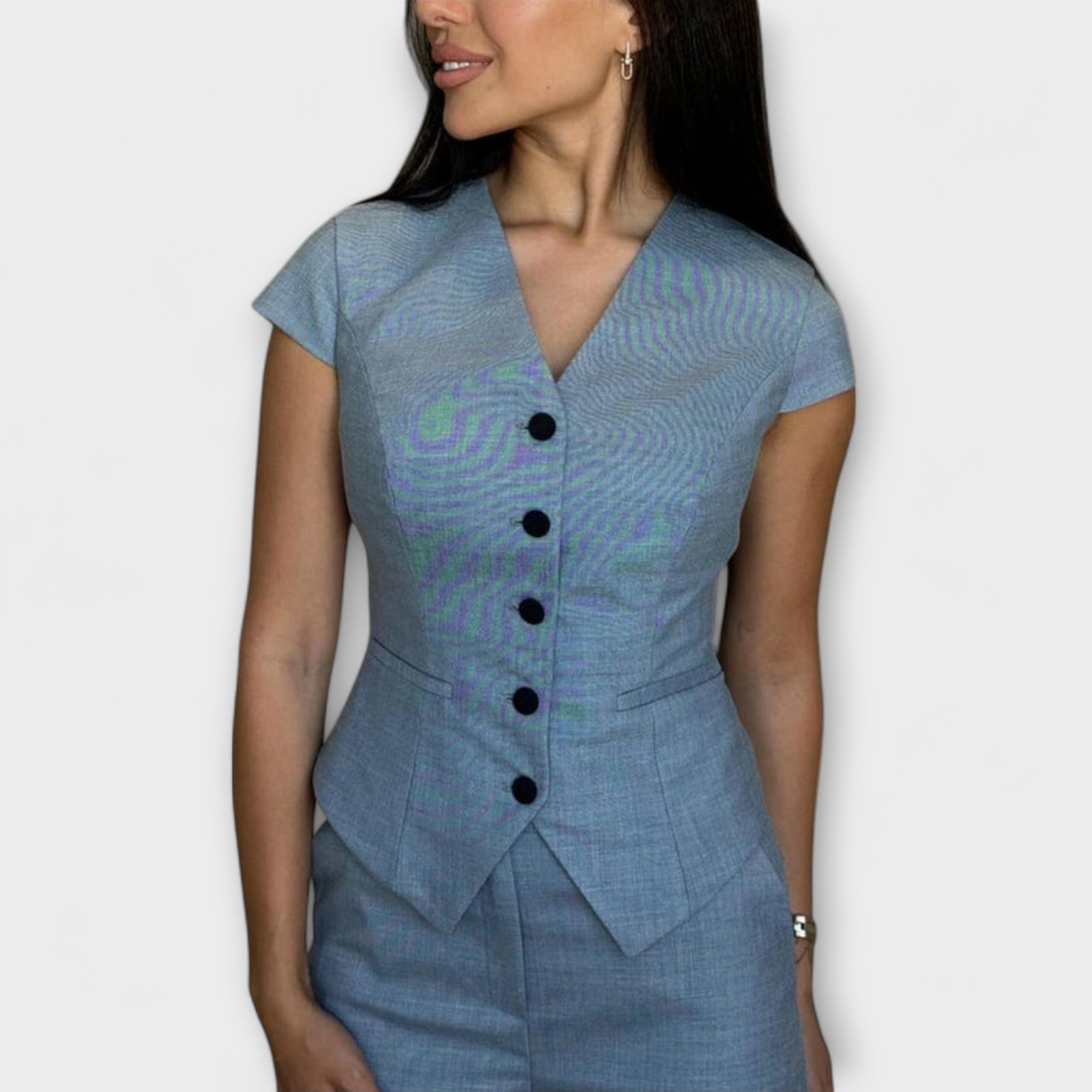 Ivy - Set elegant de top cu decolteu în V și pantaloni