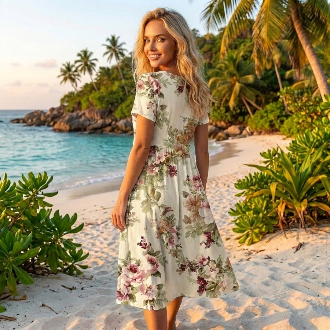 Flora - Rochie Vintage Cu Imprimare Florală