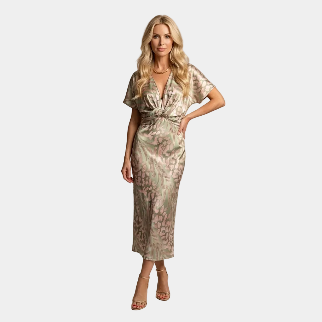 Alba - Rochie midi de culoare cupru