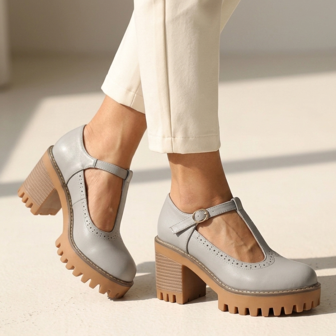 Meg - Pantofi eleganți cu toc și curea T