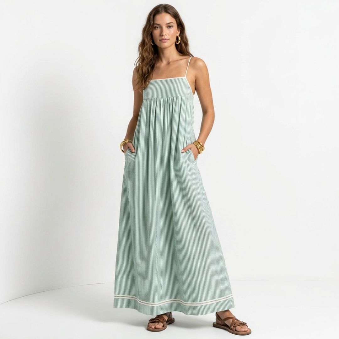 Isabela - Rochie Maxi cu Dungi