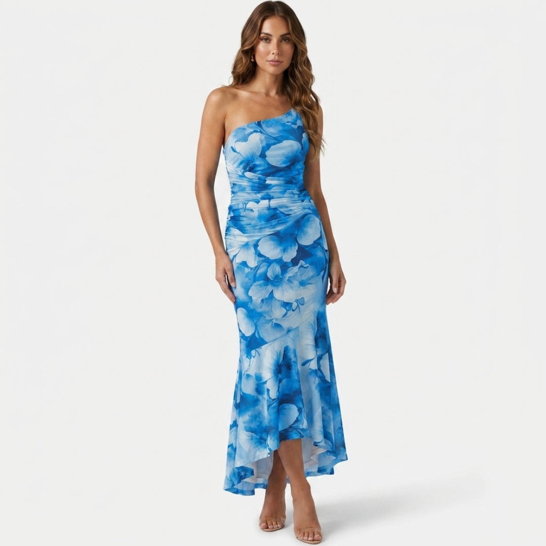 Melina - Rochie cu umăr plisat