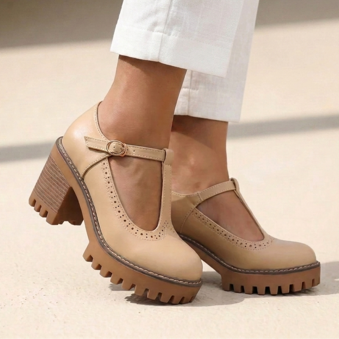 Meg - Pantofi eleganți cu toc și curea T