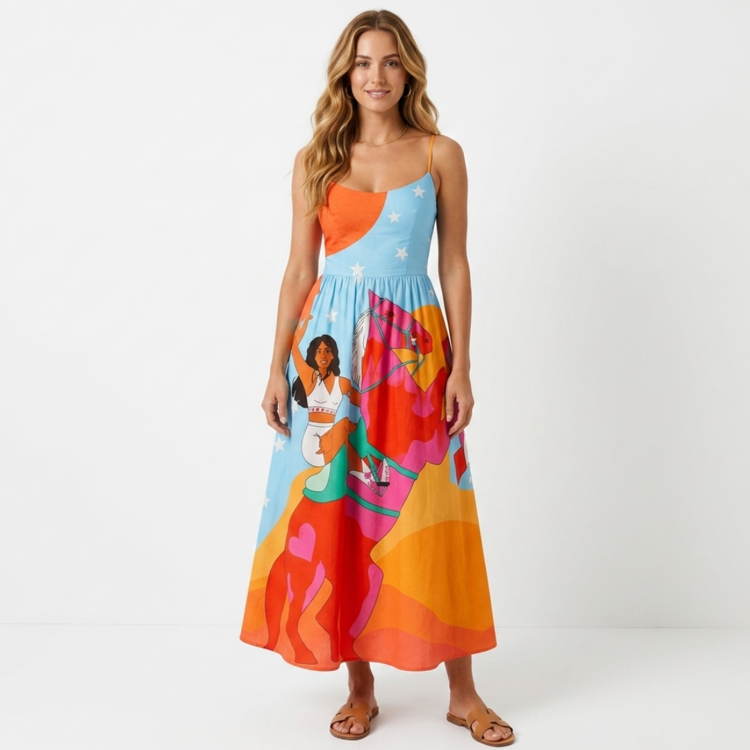 Chanaëlle | Rochie midi cu model