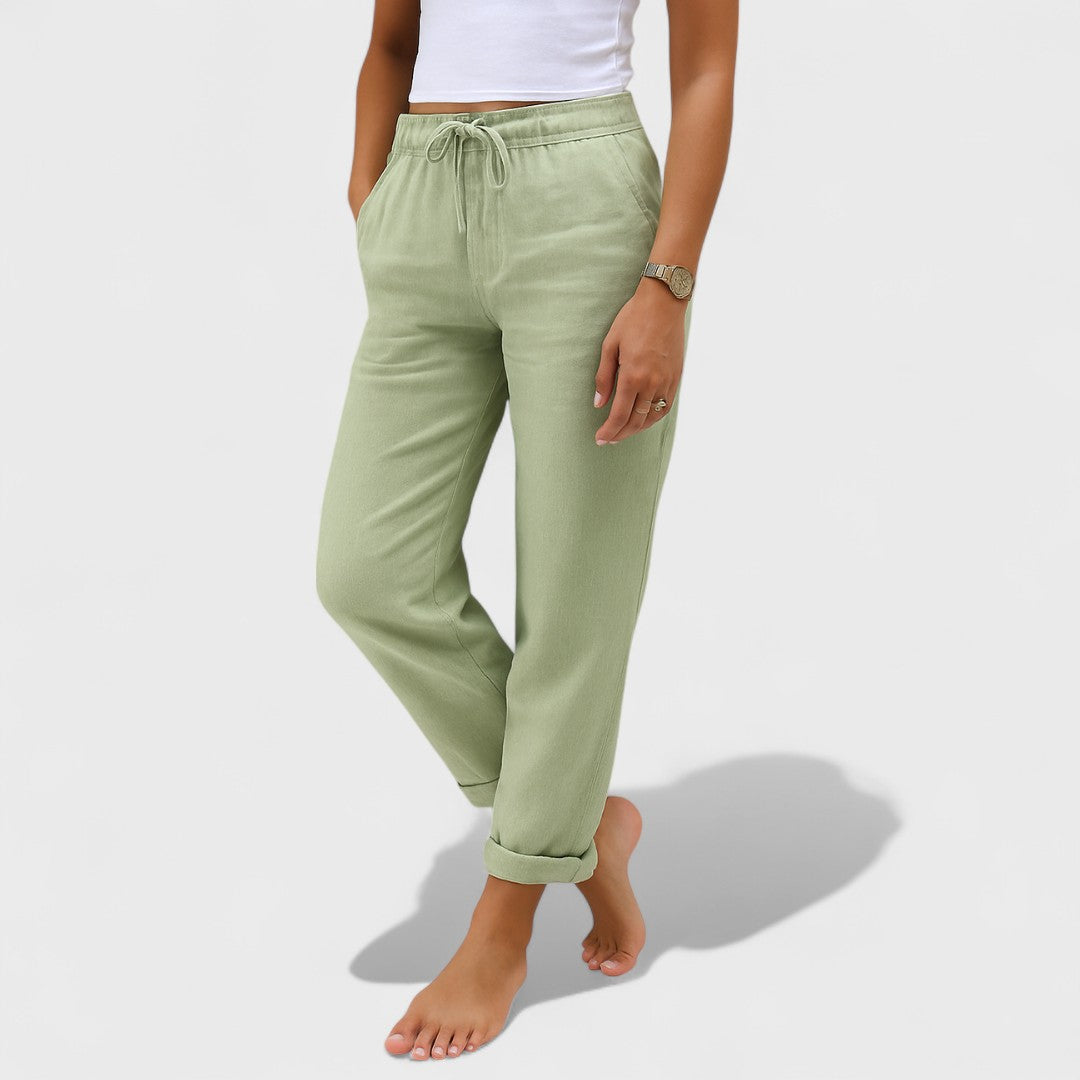 Klara - Pantaloni din in elastic