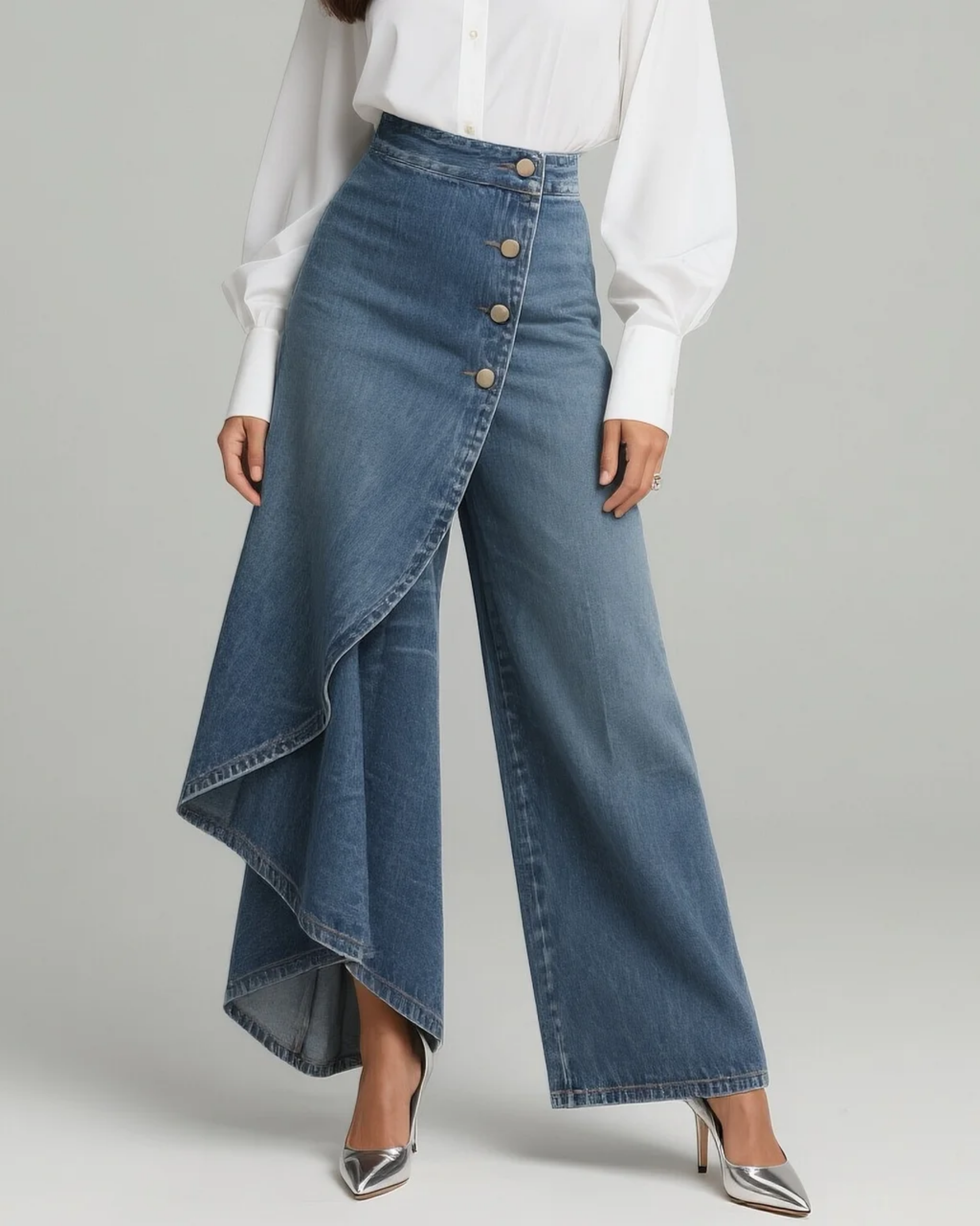 Audrey™ | Pantaloni din denim cu nod