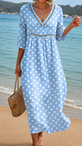 Rochie de Plajă cu Puncte Moale