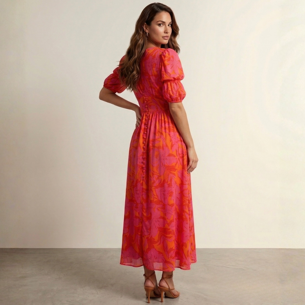 Elena - Rochie maxi cu decolteu adânc.
