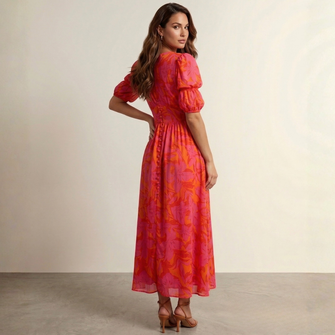 Elena - Rochie maxi cu decolteu adânc.