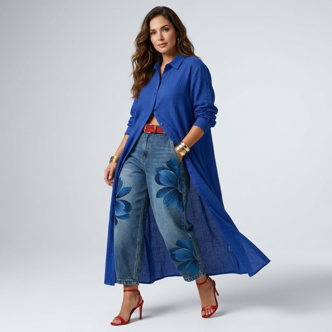 Corina  - Set pantaloni și cămașă cu mânecă lungă