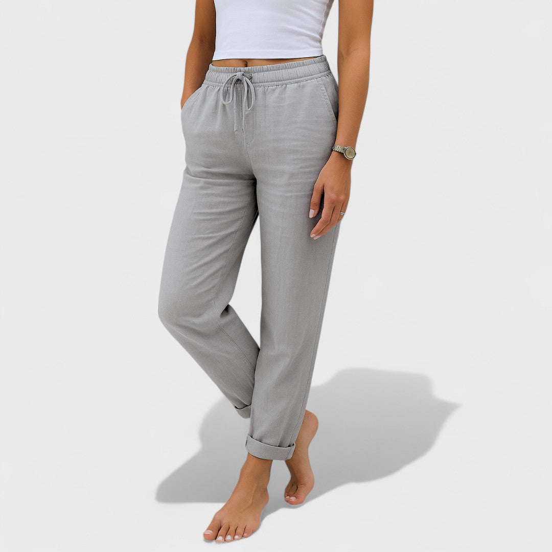 Klara - Pantaloni din in elastic