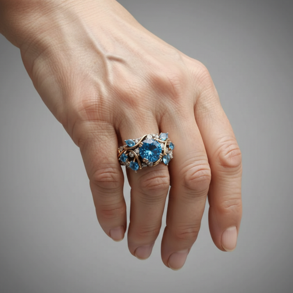 Sophia - Inel cu pietre albastre