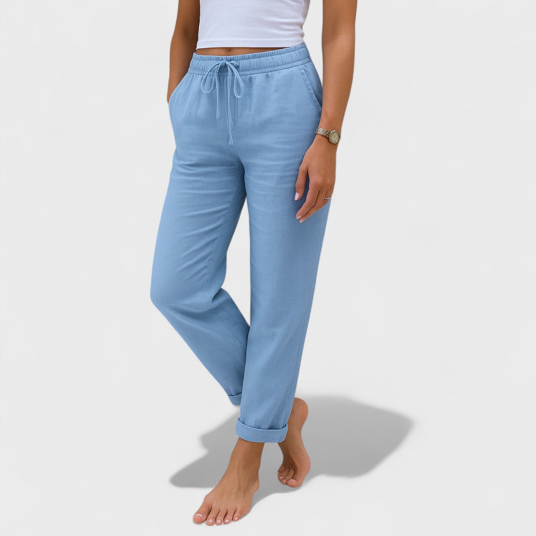 Klara - Pantaloni din in elastic