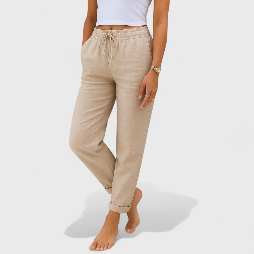 Klara - Pantaloni din in elastic