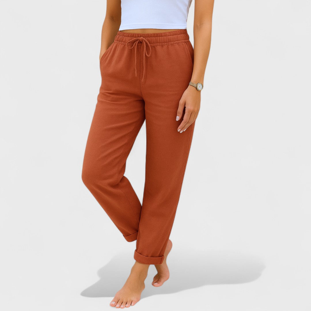 Klara - Pantaloni din in elastic