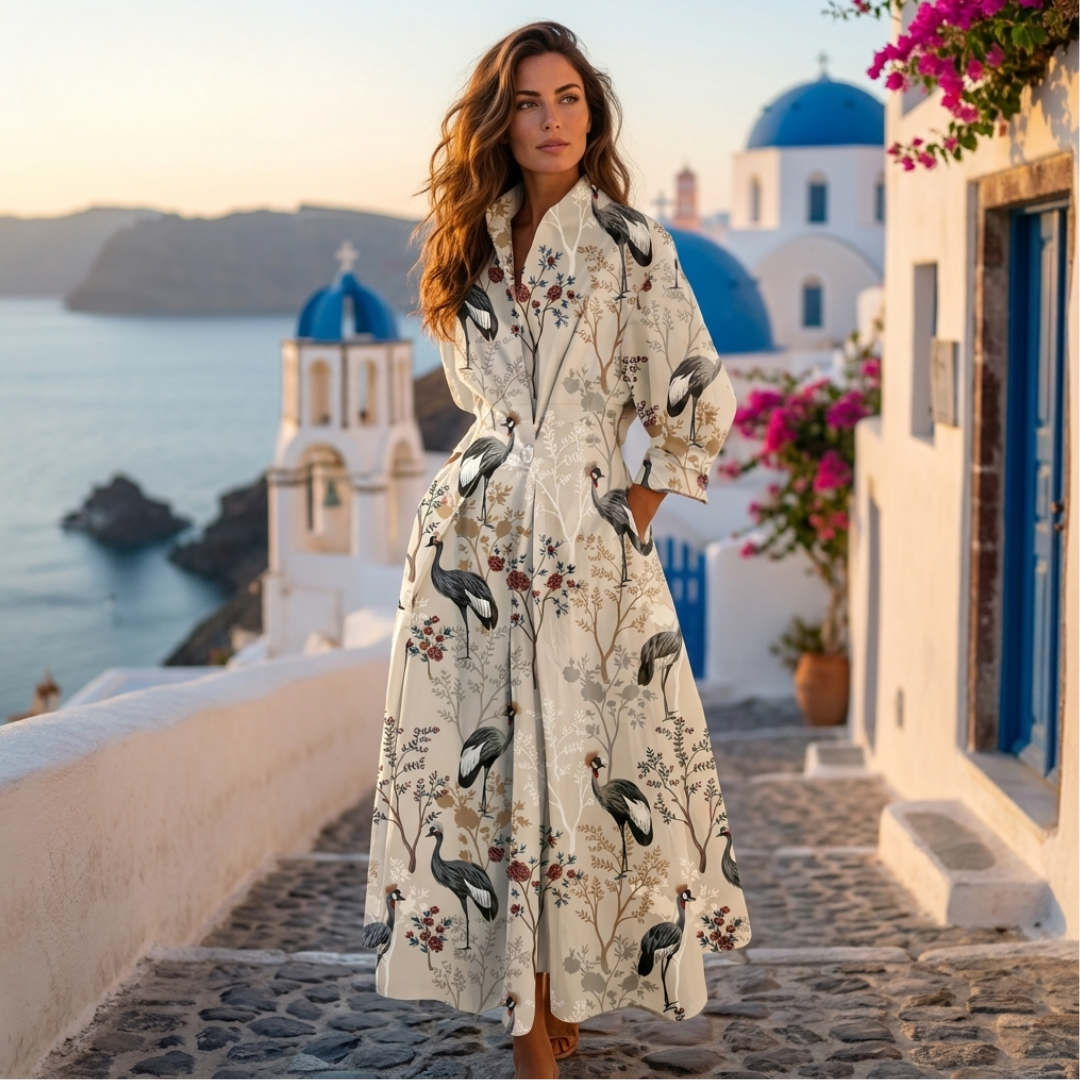 Lana - Rochie elegantă din bumbac cu guler
