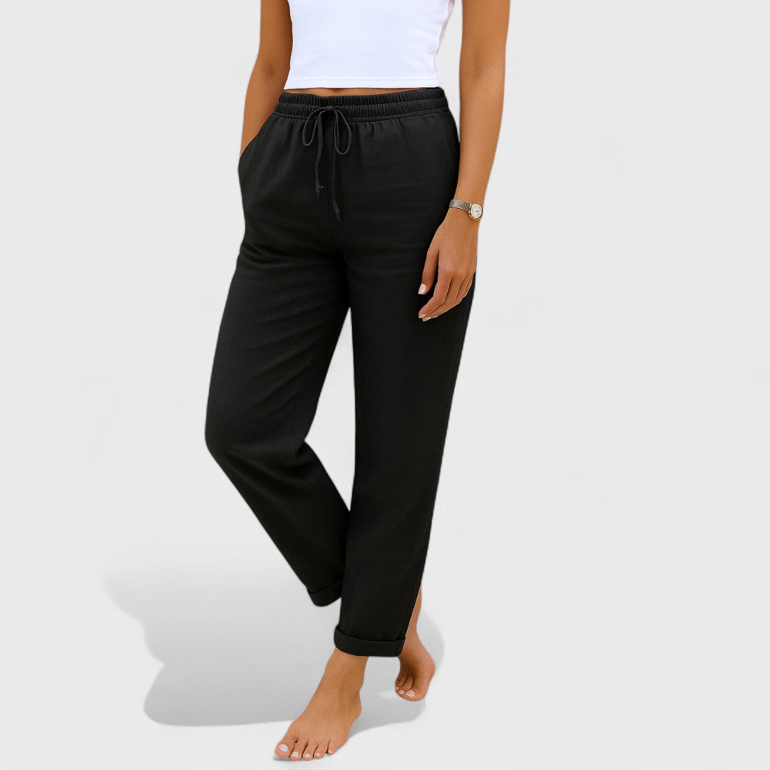 Klara - Pantaloni din in elastic