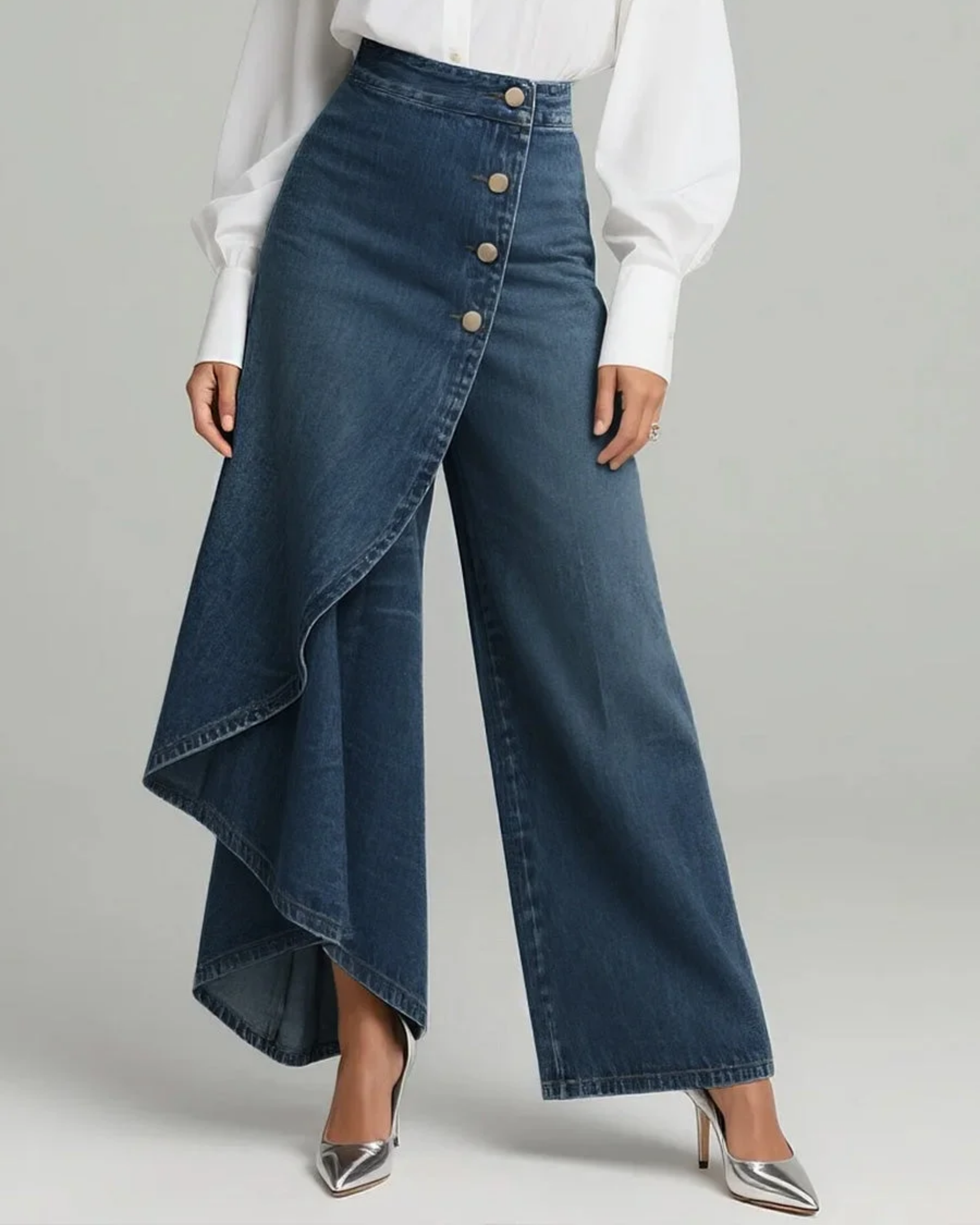 Audrey™ | Pantaloni din denim cu nod