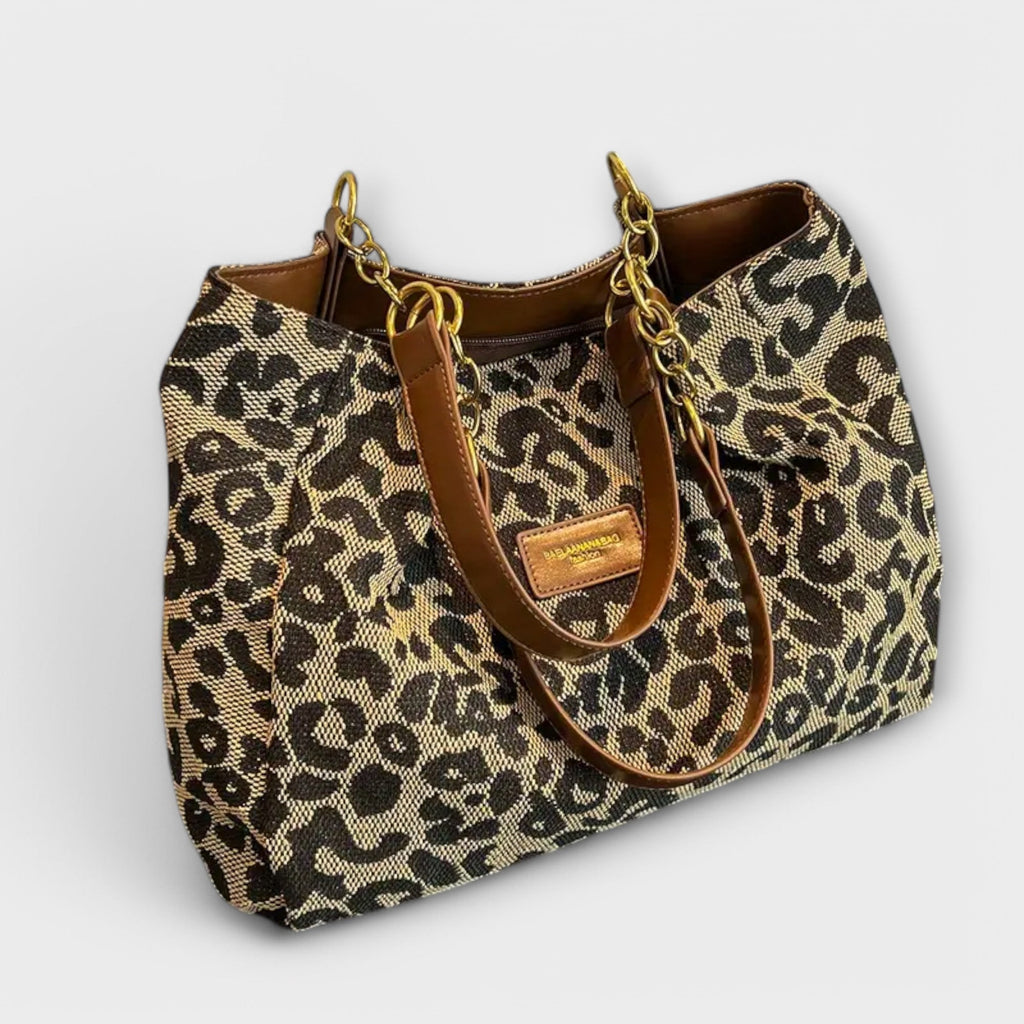 Geantă din Pânză cu Model Leopard