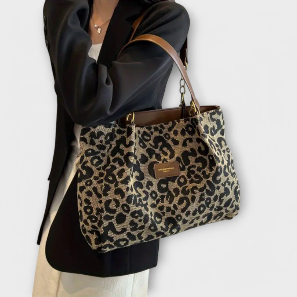 Geantă din Pânză cu Model Leopard