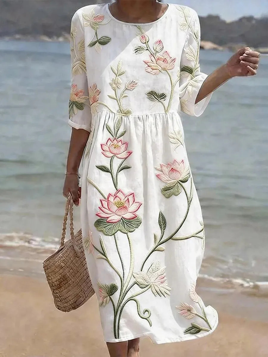 Kayla | Rochie cu model de plante și flori