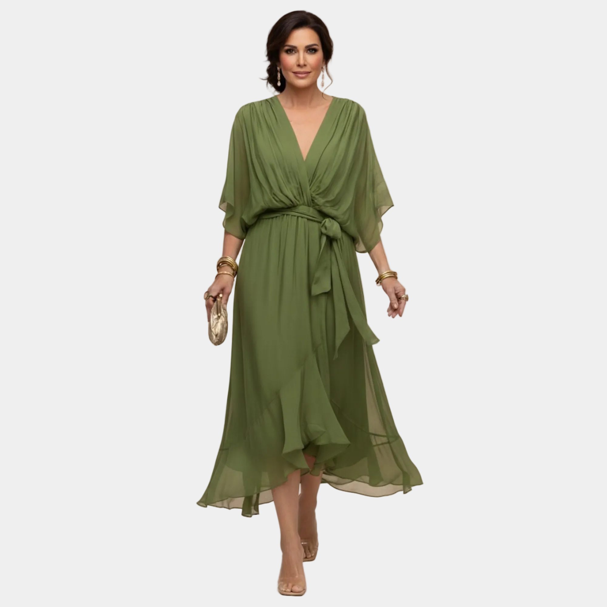 Monica - Rochie din chiffon cu decolteu în V