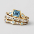 Josephine - Inel vintage din cristal albastru