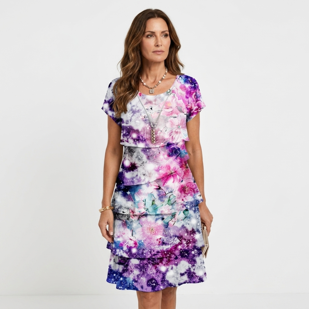 Vanessa - Rochie Elegantă Cusută cu Dungi