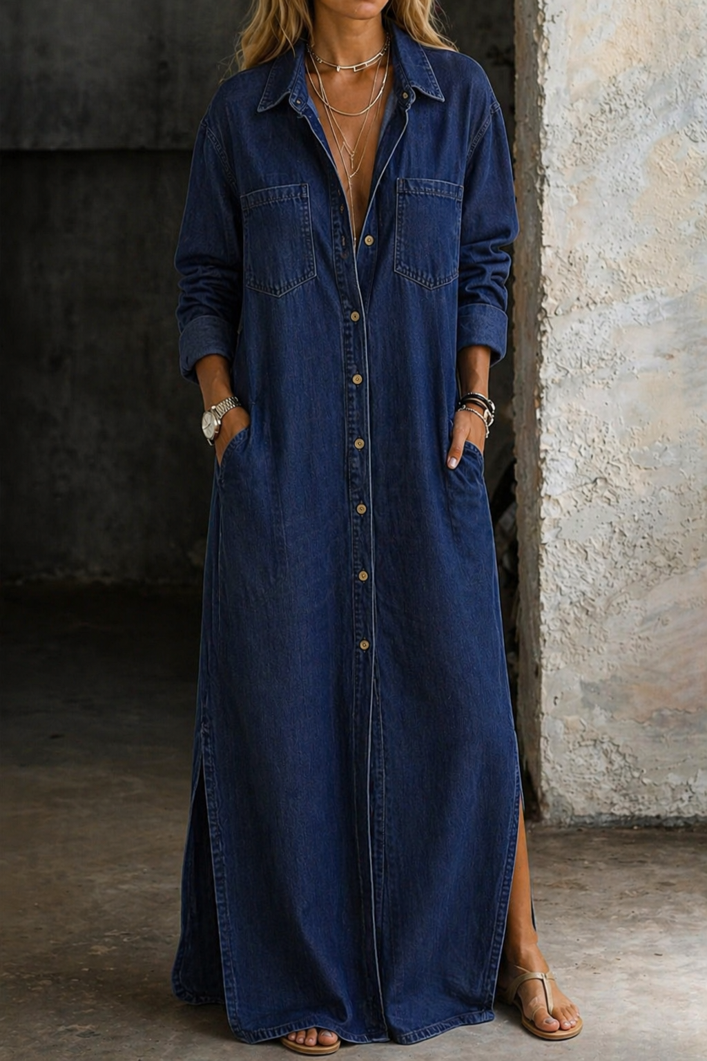 Delana | Salopetă cu Butoni din Denim