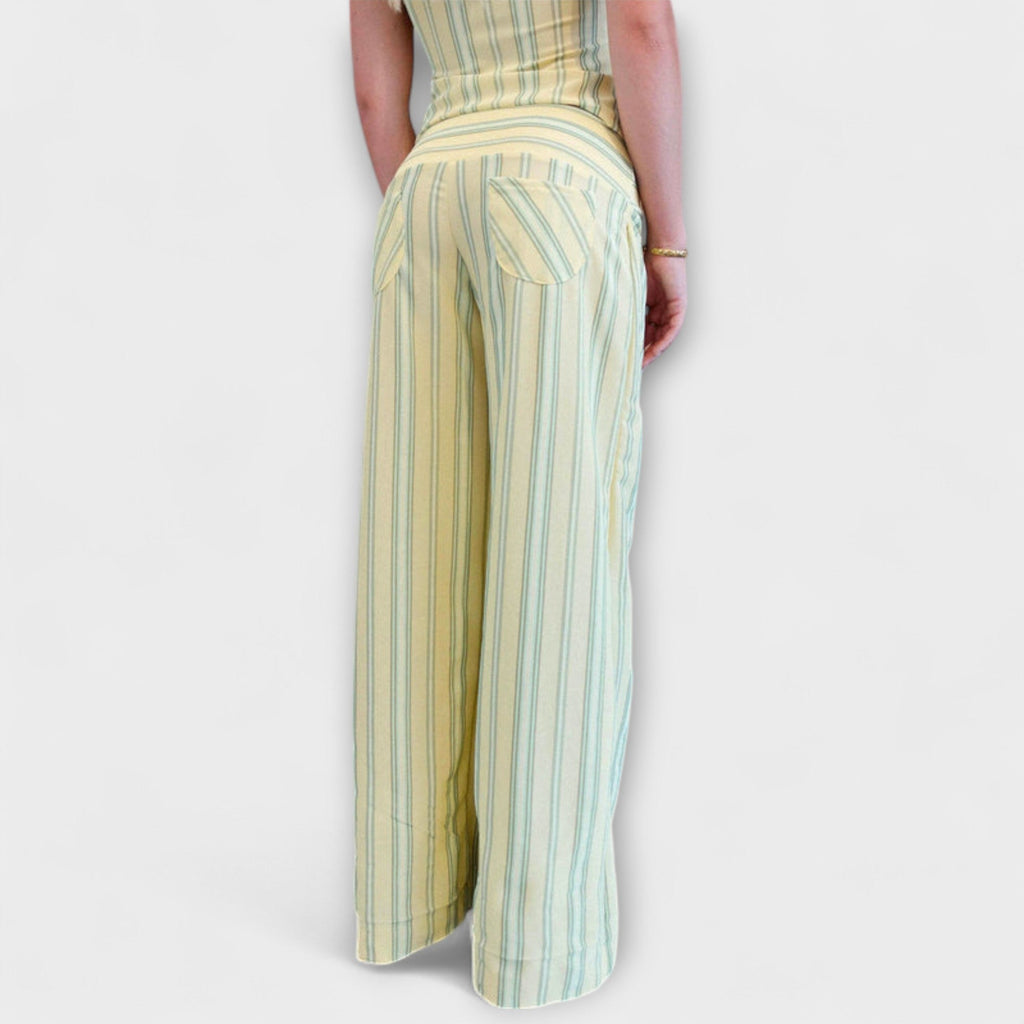 Anastasia - Compleu clasic cu pantaloni în dungi