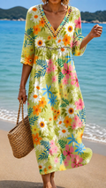 Rochie Midi Floral Colorat