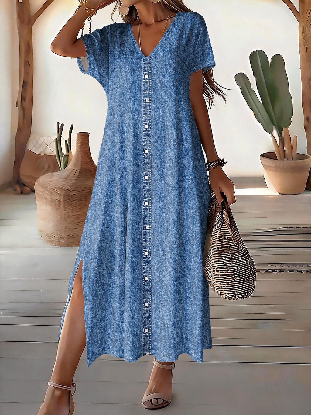 Hélène™ | Robă din denim retro