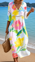 Rochie Midi Floral Colorat