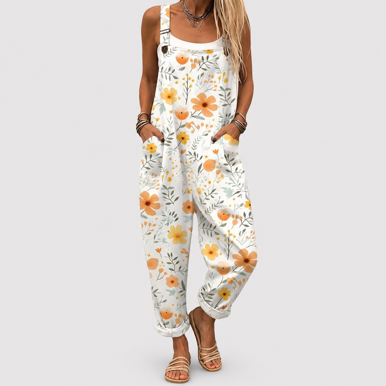 Salopetă Moale cu Model Floral