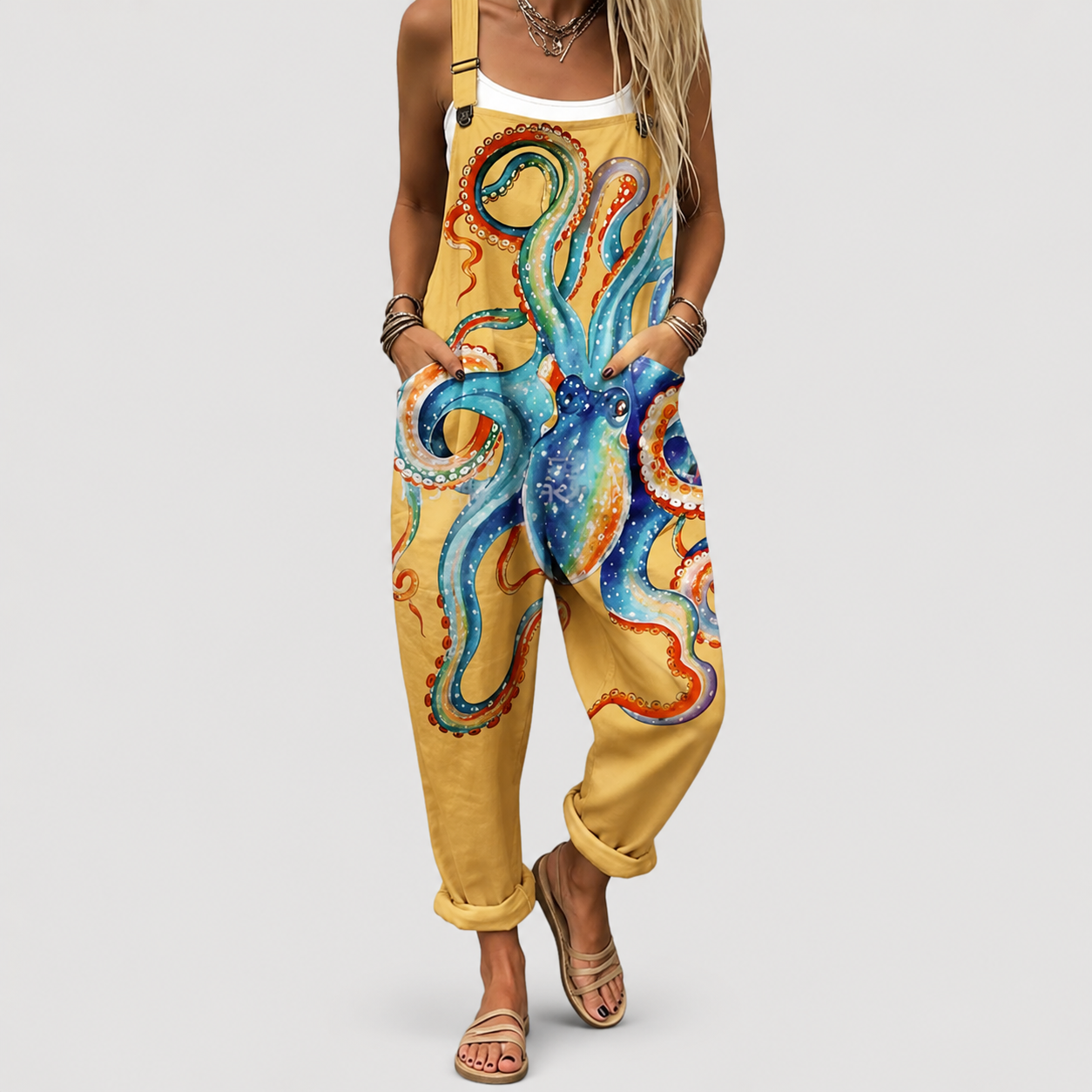 Salopetă Relax cu Model Octopus Marin