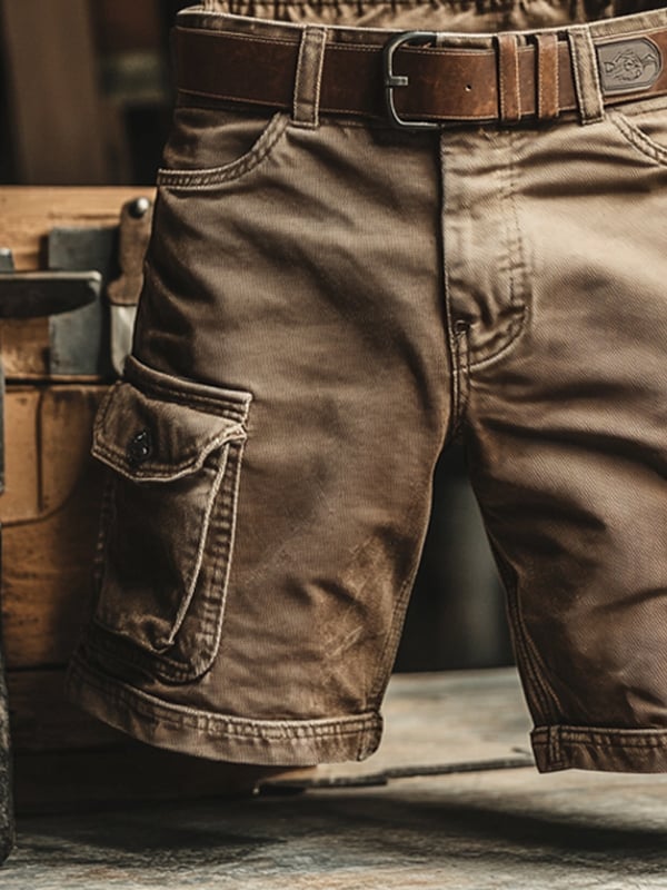 Vlad - Pantaloni scurți cargo retro cu multiple buzunare