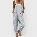 Salopetă Moale Albastră cu Model Floral