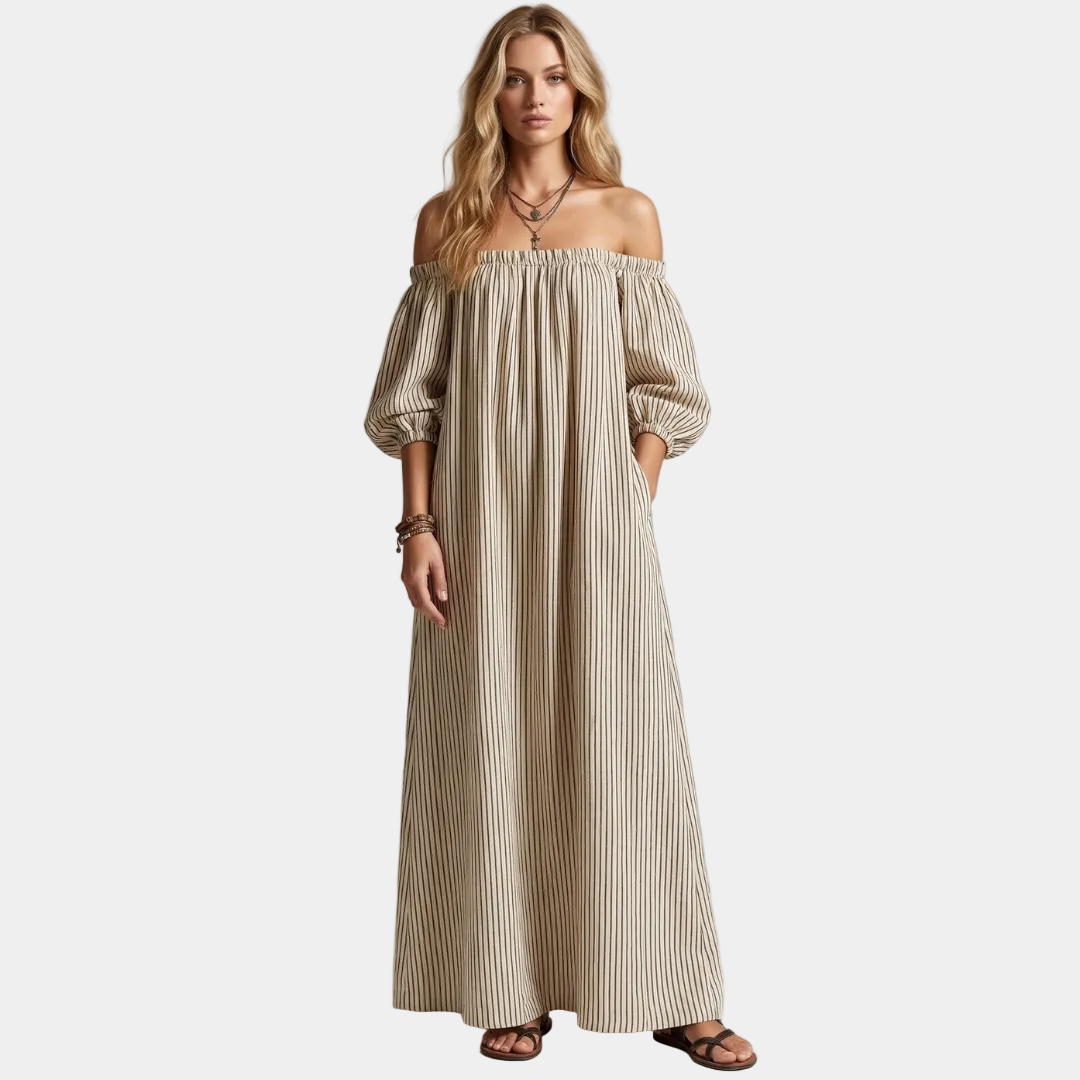 Aura - Rochie Maxi din In și Bumbac