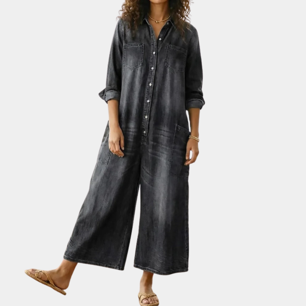 Diana™ | Salopetă vintage din denim cu nasturi