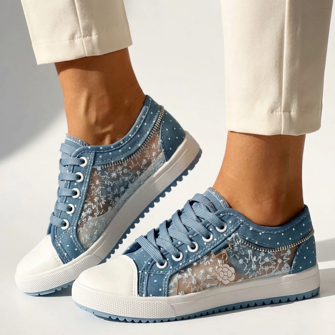 Marta - Pantofi sport cu detalii florale
