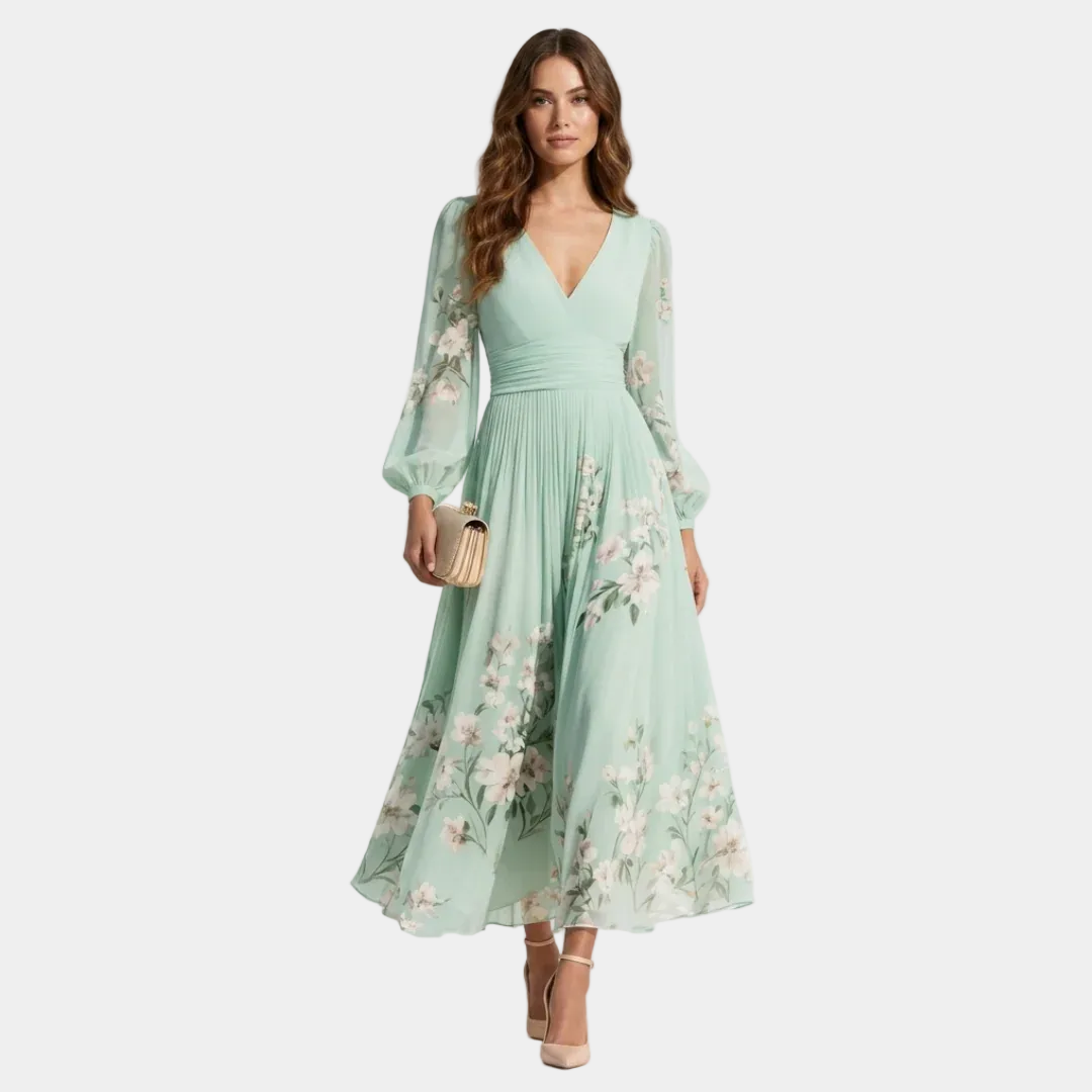 Viorel – Rochie Midi Florală de o Eleganță Primăvăratecă