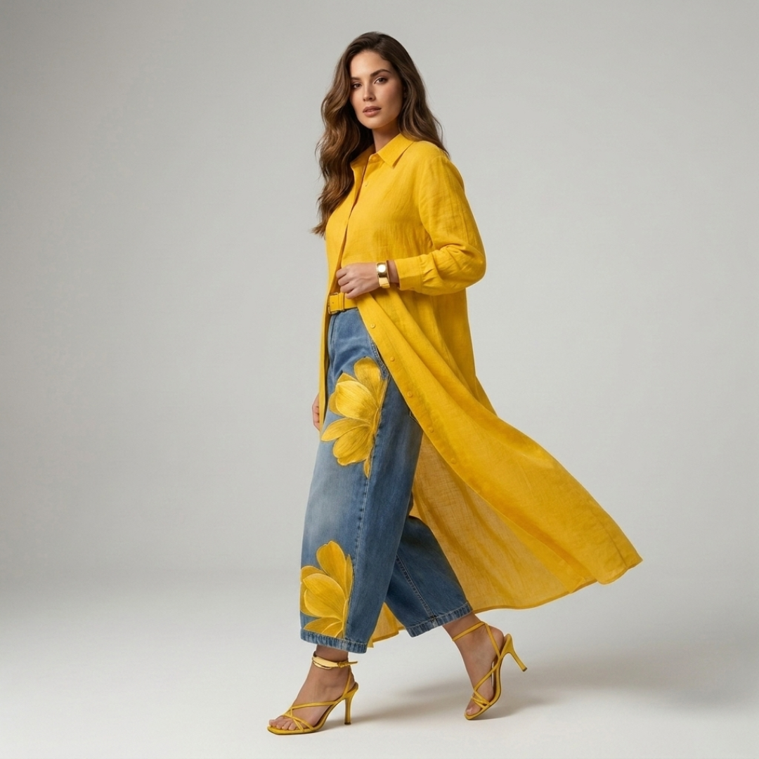 Corina  - Set pantaloni și cămașă cu mânecă lungă