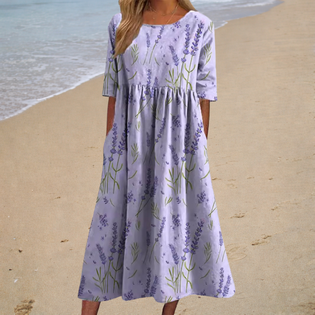 Rochie lungă fluidă, elegantă și confortabilă