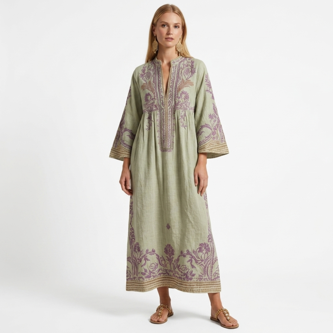 Bogdana - Rochie boho cu broderie