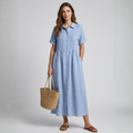 Electra - Rochie-camasa din bumbac lejer