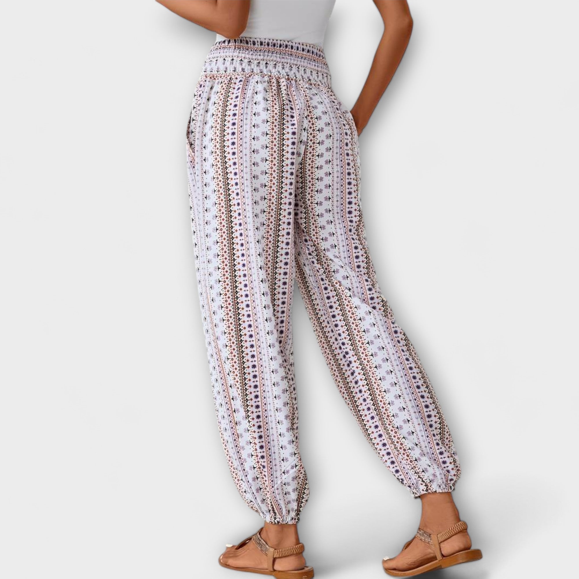 Scarlet - Pantaloni cu model etnic