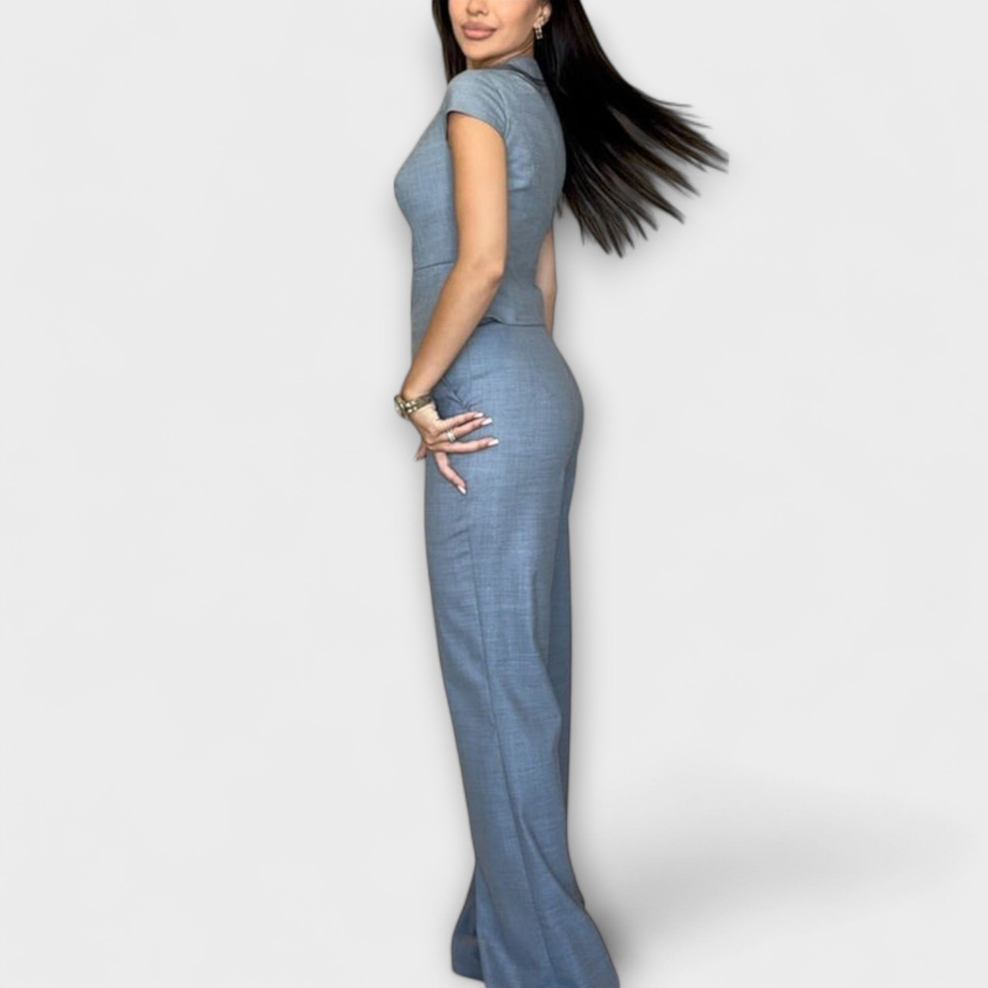 Ivy - Set elegant de top cu decolteu în V și pantaloni
