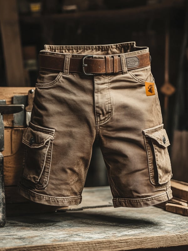 Vlad - Pantaloni scurți cargo retro cu multiple buzunare